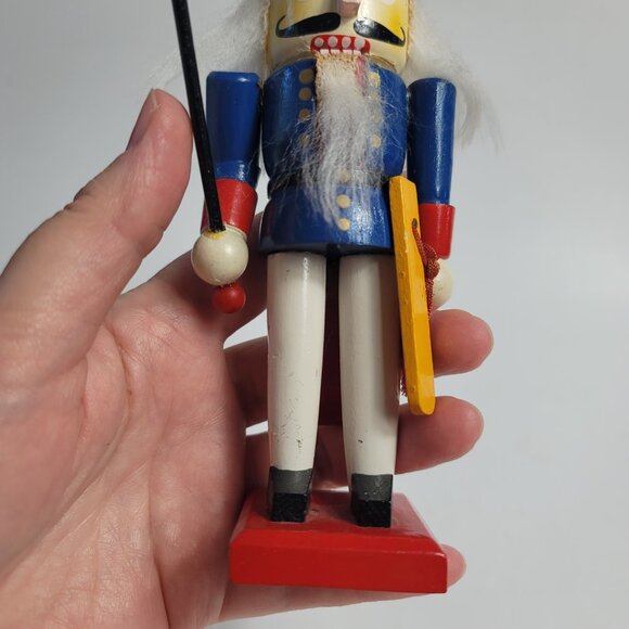 Vintage Santa's Workbench Nutcracker Baron Blue Uniform Black Hat with Star - Picture 8 of 13